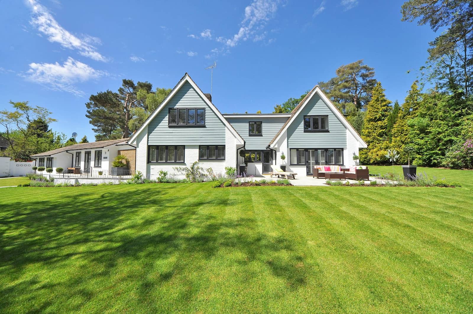 Lush green lawn in front of a Minnesota home